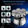 DJM®'s Maverick Scheerapparaat - Multifunctioneel - Waterbestendig - Inclusief Trimmerset – Skull Shaver