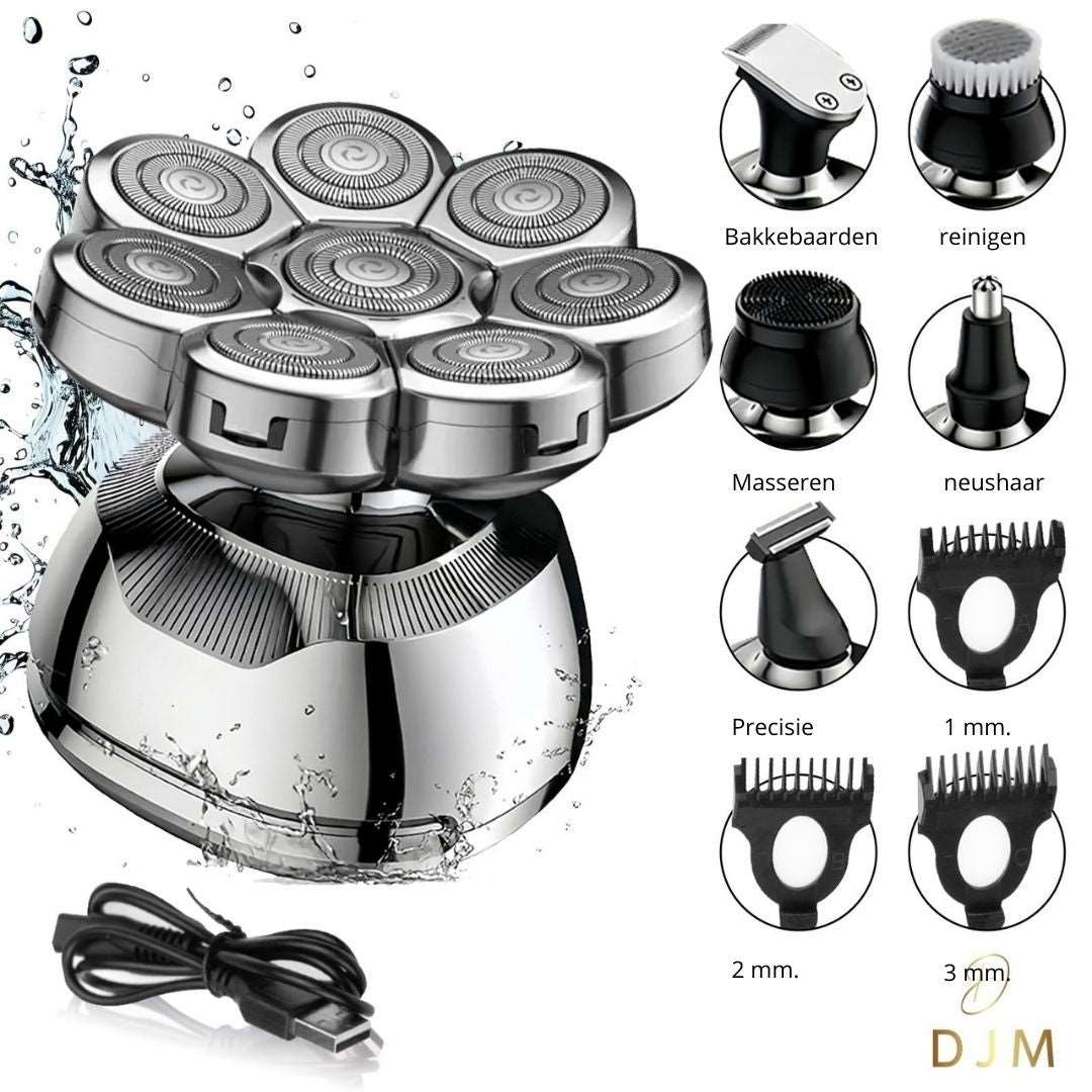 DJM®'s Maverick Scheerapparaat - Multifunctioneel - Waterbestendig - Inclusief Trimmerset – Skull Shaver